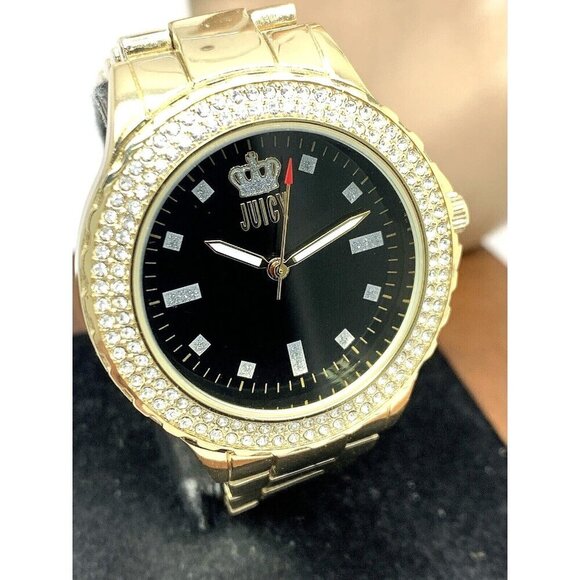 Juicy By Juicy Couture Women\'s Watch JC/5000 Quartz Black Gold Tone Steel 38mm